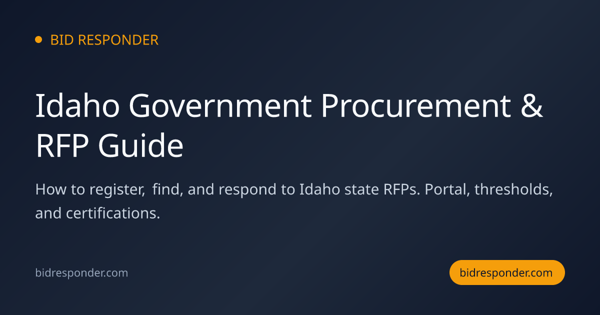 Idaho Government Procurement & RFP Guide | Bid Responder