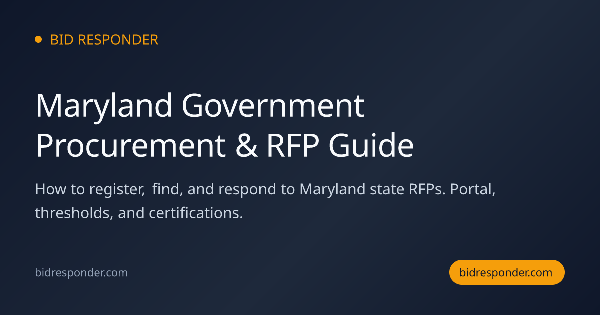 Maryland Government Procurement & RFP Guide | Bid Responder