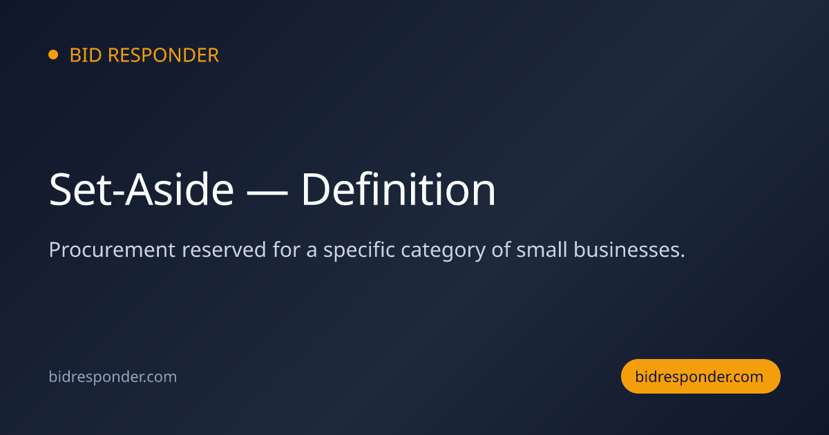 Set-Aside — Definition | Bid Responder